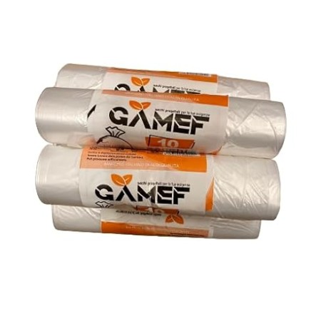 GAMEF 50 SACCHETTI DI RACCOLTA DIFFERENZIATA  COD. 3424 DA 70X110 RESISTENTI 110 LITRI AMBRA 5 ROTOLI