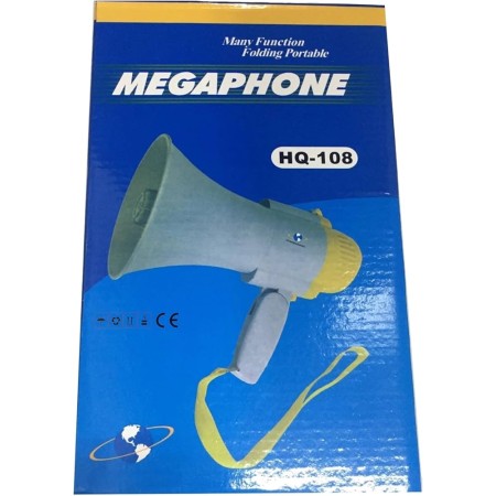 MEGAFONO REGISTRATORE VOCALE PORTATILE ALTOPARLANTE PROFESSIONALE 200MT HQ-108