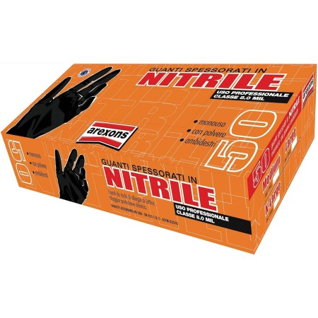 AREXONS 0908 GUANTI SPESSORATI MONOUSO IN NITRILE PROFESSIONALI TAGLIA M