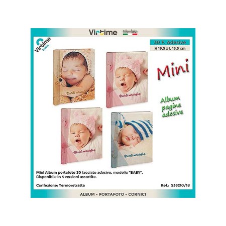 ALBUM PORTA FOTO 13X18CM BABY 15 PAGINE ADESIVE/ 30 FOTOGRAFIE VIRTIME