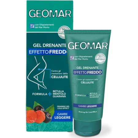 GEOMAR 120520 | GEL DRENANTE EFFETTO FREDDO, CONTRO GLI INESTETISMI DELLA CELLULITE, REGALA GAMBE LEGGERE, INGREDIENTI 95% DI ORIGINE NATURALE, MADE IN ITALY, 200 ML