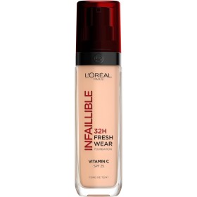 L'ORÉAL PARIS A9401918 FONDOTINTA LIQUIDO INFAILLIBLE 32H, COPRENTE A LUNGA TENUTA CON PROTEZIONE SOLARE SPF25, FORMULA WATERPROOF E IDRATANTE, TONALITÀ: 110 VANILLE ROSE