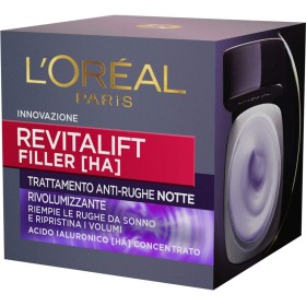 L'ORÉAL PARIS A8674202 CREMA VISO NOTTE REVITALIFT FILLER, AZIONE ANTIRUGHE RIVOLUMIZZANTE CON ACIDO IALURONICO CONCENTRATO, 50 ML