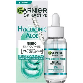 GARNIER C6977600 SIERO RIMPOLPANTE, PER TUTTI I TIPI DI PELLE, ARRICCHITO CON ACIDO IALURONICO, ALOE VERA E GLICERINA, PELLE IDRATATA E RASSODATA IN UN UTILIZZO, HYALURONIC ALOE, 30 ML