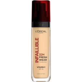 L'ORÉAL PARIS A9601903 FONDOTINTA LIQUIDO INFAILLIBLE 32H, COPRENTE A LUNGA TENUTA CON PROTEZIONE SOLARE SPF25, FORMULA WATERPROOF E IDRATANTE, TONALITÀ: 130 BEIGE PEAU