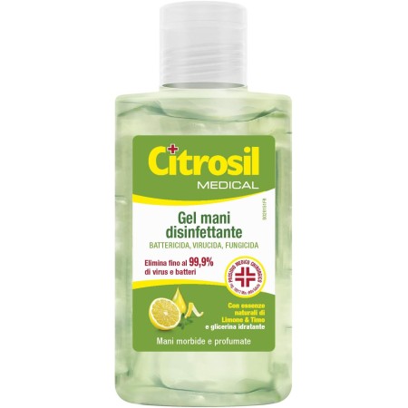 CITROSIL - GEL DI ALCOOL DISINFETTANTE PER MANI, IGIENIZZANTE GUSTO LIMONE E TIMO, PER MANI MORBIDE E PROFUMATE CON PROPRIETÀ ANTIBATTERICHE - FLACONE DA 100 ML