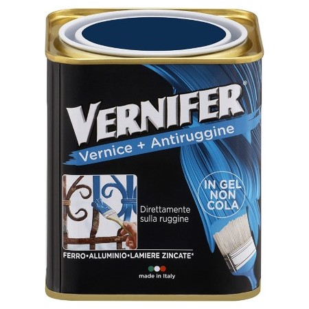 AREXONS 4872 VERNIFER | BLU BRILLANTE, 750 ML PRODOTTO VERNICIANTE, SMALTO ANTIRUGGINE, ADATTO A PROTEZIONE E FINITURA DI IDI INTERNI ED ESTERNI, GEL VERNICIANTE