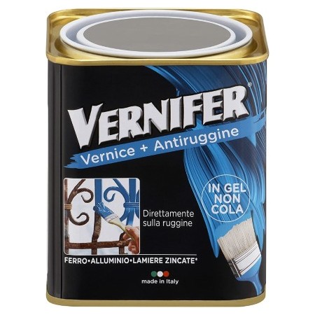 AREXONS 4876 VERNIFER | GRIGIO SCURO BRILLANTE, 750 ML PRODOTTO VERNICIANTE, SMALTO ANTIRUGGINE, ADATTO A PROTEZIONE E FINITURA DI INTERNI ED ESTERNI, GEL VERNICIANTE