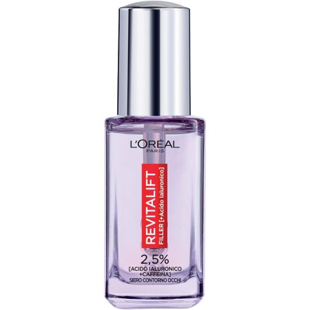 L'ORÉAL PARIS AA406700 SIERO CONTORNO OCCHI REVITALIFT FILLER, AZIONE RIMPOLPANTE E ANTI-RUGHE, CON 2,5% DI ACIDO IALURONICO+CAFFEINA, CON APPLICATORE TRIPLO ROLLER, 20 ML