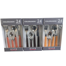 CONFEZIONE POSATE 24 PEZZI EME MADE IN ITALY SET DI POSATE COLORANDO CONFEZIONE POSATE 24 PEZZI EME MADE IN ITALY SET DI POSATE COLORANDO