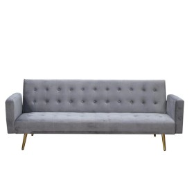 CRIBEL DIVANO LETTO 3 POSTI IN VELLUTO, 191X80/96X74/39 CM GRIGIO CRIBEL DIVANO LETTO 3 POSTI IN VELLUTO, 191X80/96X74/39 CM GRIGIO