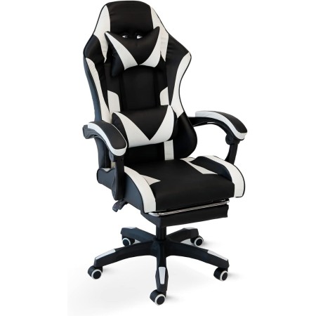 CRIBEL OMEGA SEDIA DA GAMING, PELLE SINTETICA, NERO/BIANCO TU-66620BI