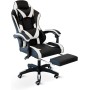 CRIBEL OMEGA SEDIA DA GAMING, PELLE SINTETICA, NERO/BIANCO TU-66620BI