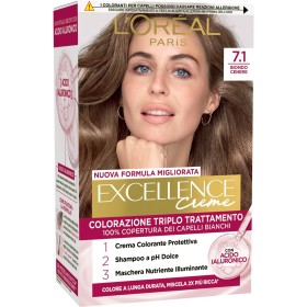 L'OREAL PARIS A1493277 COLORAZIONE TRIPLO TRATTAMENTO EXCELLENCE CON ACIDO IAURONICO COROLE BIONDO CENERE  (7,1)