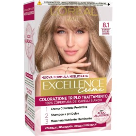 L'OREAL PARIS A1493077 COLORAZIONE TRIPLO TRATTAMENTO EXCELLENCE CON ACIDO IAURONICO COROLE BIONDO CHIARO CENERE  (8,1)