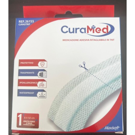 CURAMED 26155 MAXI CEROTTO RITAGLIABILE 8X50CM IPOALLERGENICO