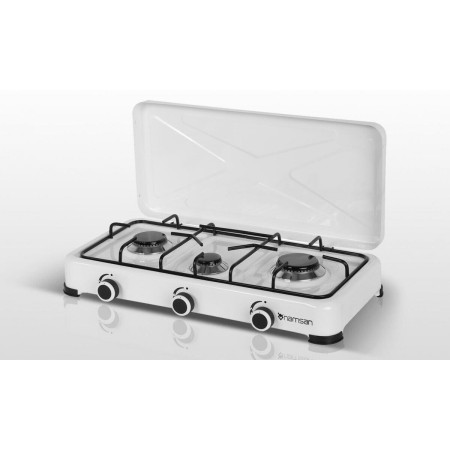 CUISINAM FORNELLO A GAS GPL DA CAMPEGGIO CON COVER  3 FUOCHI COD FRG 113-S