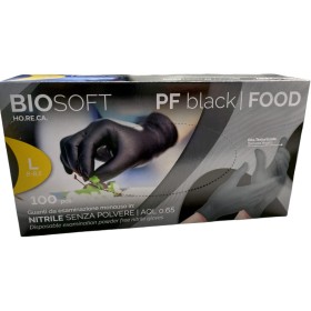 GLOVERLY GUANTI IN NITRILE NERO MONOUSO TAGLIA L 100 PEZZI,1 PACCO