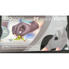GLOVELY GUANTI IN NITRILE NERO MONOUSO TAGLIA XL 100 PEZZI (1PACCO ) FOOD