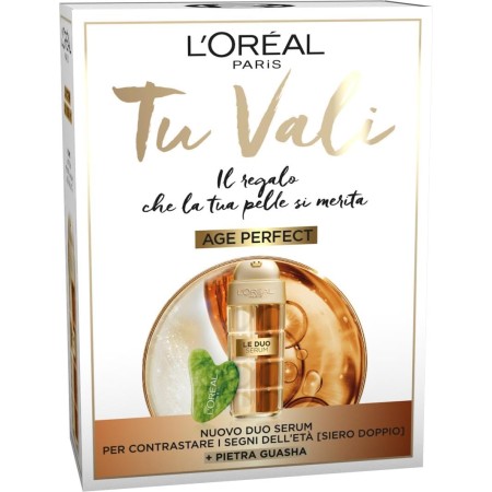 L'OREAL ZIT45211 BOX AGE PERFECT CON SIERO ANTI-ETA' PIETRA GUA SHA , DOPPIA AZIONE RASSODANTE E ILLLUMINANTE VITAMINA B3 E C 30ML