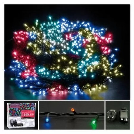 CATENA LUMINOSA 03080732  - 1440 LED PER ESTERNO CAVO VERDE 8F Estero