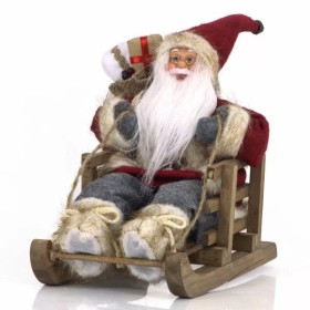 BABBO NATALE 07730206 NOEL BABBA SEDUTO NELLA SLITTA BABBO NATALE 07730206 NOEL BABBA SEDUTO NELLA SLITTA