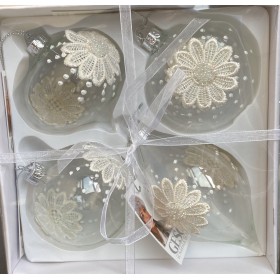 SET 4 SFERE 07710040 IN VETRO 8 CM DESAING FIORE E POIS SET 4 SFERE 07710040 IN VETRO 8 CM DESAING FIORE E POIS