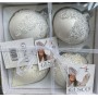 SET 4 PALLE DI NATALE 07710043  SFERE COLOR BIANCO IN VETRO 8CM