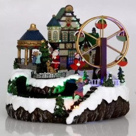 VILLAGGIO NATALIZIO LUMINOSO DI BABBO NATALE 07730062 ANIMATO CON MUSICA 28HX35LX27P VILLAGGIO NATALIZIO LUMINOSO DI BABBO NATALE 07730062 ANIMATO CON MUSICA 28HX35LX27P