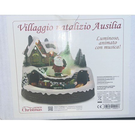 VILLAGGIO AUSILIA NATALIZIO LUMINOSO DI BABBO NATALE 07730250 ANIMATO CON MUSICA