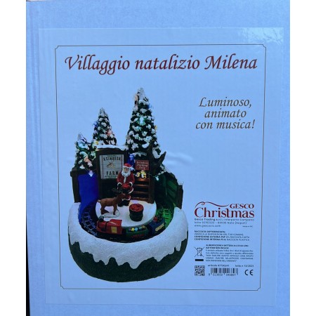 VILLAGGIO NATALIZIO MILENA LUMINOSO DI BABBO NATALE 07730241 ANIMATO CON MUSICA