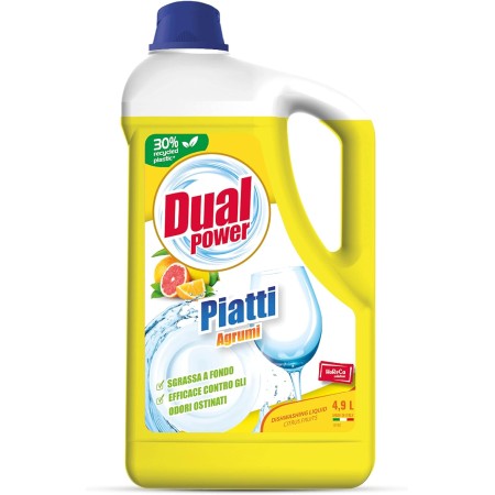 DUAL POWER LM9160 DETERGENTE HACCP PER LAVAGGIO MANUALE PIATTI SGRASSA A FANDO , NEUTRO AGUMI 4,9 LITRI