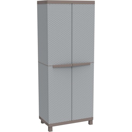 TERRY C-RATTAN 2680 ARMADIO DA ESTERNO INTERNO A 2 ANTE + 3 PIANI INTERNI IN PLASTICA 68X39X170CM