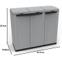 TERRY CONTENITORE ECOLINE 3 PER LA RACCOLTA DIFFERENZIATA  102X39X88,7CM DA 110L