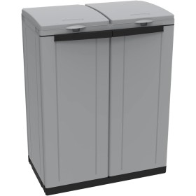 TERRY CONTENITORE ECOLINE 2  PER LA RACCOLTA DIFFERENZIATA 68X39X88,7 CM GRIGIO/NERO 110L TERRY CONTENITORE ECOLINE 2  PER LA RACCOLTA DIFFERENZIATA 68X39X88,7 CM GRIGIO/NERO 110L