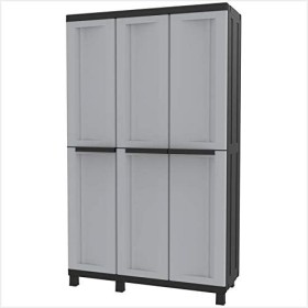 TERRY TWISTBLACK 102A  ARMADIO MULTIFUNZIONE A 3 ANTE E RIPIANI INTERNI IN PLASTICA GRIGIO/NERO 102X39X170CM TERRY TWISTBLACK 102A  ARMADIO MULTIFUNZIONE A 3 ANTE E RIPIANI INTERNI IN PLASTICA GRIGIO/NERO 102X39X170CM