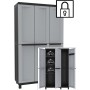 TERRY TWISTBLACK 102A  ARMADIO MULTIFUNZIONE A 3 ANTE E RIPIANI INTERNI IN PLASTICA GRIGIO/NERO 102X39X170CM