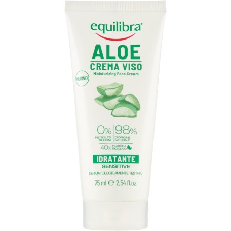 EQUILIBRA VISO ALOE CREMA IDRATANTE E LENITIVA PER PELLI SENSIBILI SI ASSORBE VELOCEMENTE 75ML