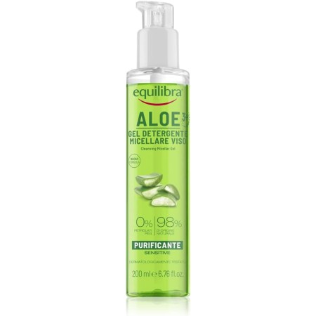 EQUILIBRA GEL DETERGENTE ALL'ALOE VERA MICELLARE - GEL DETERGENTE VISO ALOE VERA E ALOE3+ STUCCATE RIMUOVE RESIDUI DI MAKE-UP E IMPURITA' IDRATA E TONIFICA 200ML