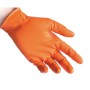 GLOVELY GUANTI IN NITRILE MODELLO TECH SUPER SPESSORIATO ORANGE SENZA POLVERE 50PZ.