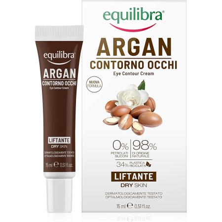 EQUILIBRA CREMA CONTORNO OCCHI ARGAN E MANDORLE DOLCI ACIDO IAULORICO OLIO DI KARITE' E RIBES VITAMINA E IDRATANTE 15 ML