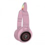 TECHMADE TM-M003-PK CUFFIA  BLUTOOTH CON ORECCHIE DI GATTO LED FUNNY SENZA FILO CON MICROFONO ROSA