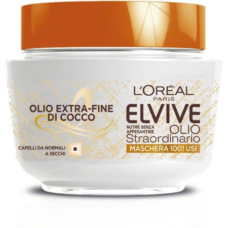 L'OREAL PARIS A9337801 ELVIVE MASCHERA NUTRIENTE PER CAPELLI MORMALI E OLIO DI COCCO 300ML