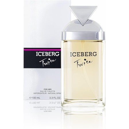 ICEBERG Twice Woman – Eau de Toilette 100 ml, Profumo da Donna Radioso dalle Note Floreali e Acquatiche, Elegante Flacone in Vetro Trasparente, Design Art Deco