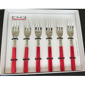 EME POSATE PER CAFFE' O DOLCE ROSSE DA 8CM MADE IN ITALY IN ACCIAIO 6 PEZZI EME POSATE PER CAFFE' O DOLCE ROSSE DA 8CM MADE IN ITALY IN ACCIAIO 6 PEZZI