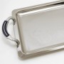 EME VASSOIO RETTANGOLARE  CESELLATO IN ACCIAIO INOX 18/10 CON MANICI  BAROCCO