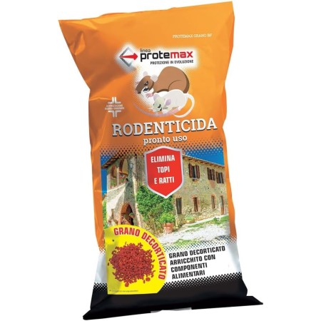PROTEMAX RODENTICIDA PRONTO ALL'USO ELIMINA TOPI E RATTI  IN GRANO PROTE014 1,5KG PROTE014