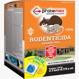 PROTEMAX RODENTICIDA PRONTO ALL'USO PROTE022  IN CAPSULE  CON CEREALI 1.53KG PROTEMAX RODENTICIDA PRONTO ALL'USO PROTE022  IN CAPSULE  CON CEREALI 1.53KG