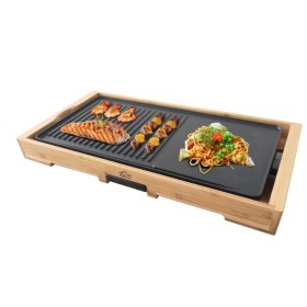 DCG PIASTRA TEPPANYAKY  2200 Watt Cassetto raccogli grasso Struttura in bamboo  ST3150  51 x 25,4 cm