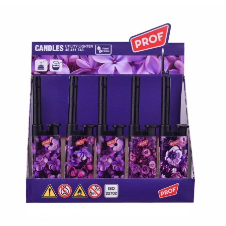 POLYFLAME 40411743  PROF PURPLE FLOWERS INANGA CANDLE  DL PEZZI 25